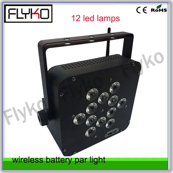 

Free shipping 12pcs led lights battery wireless par power par light
