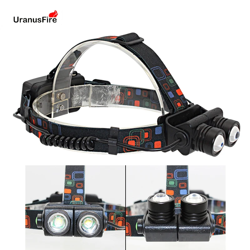 Uranusfire 3000LM перезаряжаемый светодиодный налобный фонарь 18650 фонарик высокой