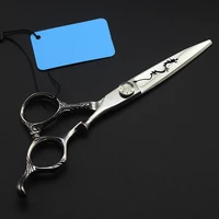 professional 6 inch japan 440c hollow dragon hair scissors haircut shears cutting barber makas cut scissor hairdressing scissors