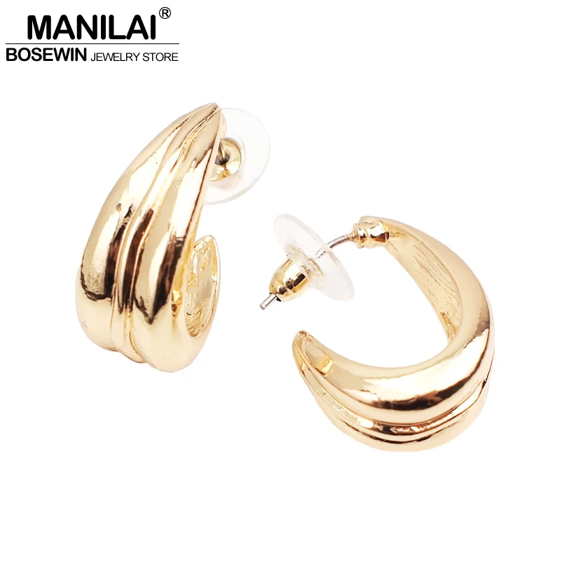 Модные крупные серьги гвоздики MANILAI из сплава Женские уникальные дизайнерские