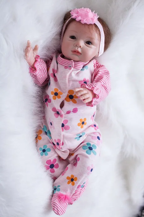 55 см очаровательны младенцев Reborn Baby Doll в розовая одежда реалистичные мягкие