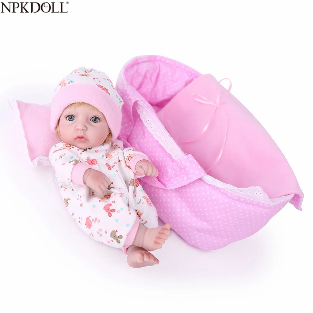 NPKDOLL 10 дюймов 25 см полностью силиконовые куклы для новорожденных ручная работа