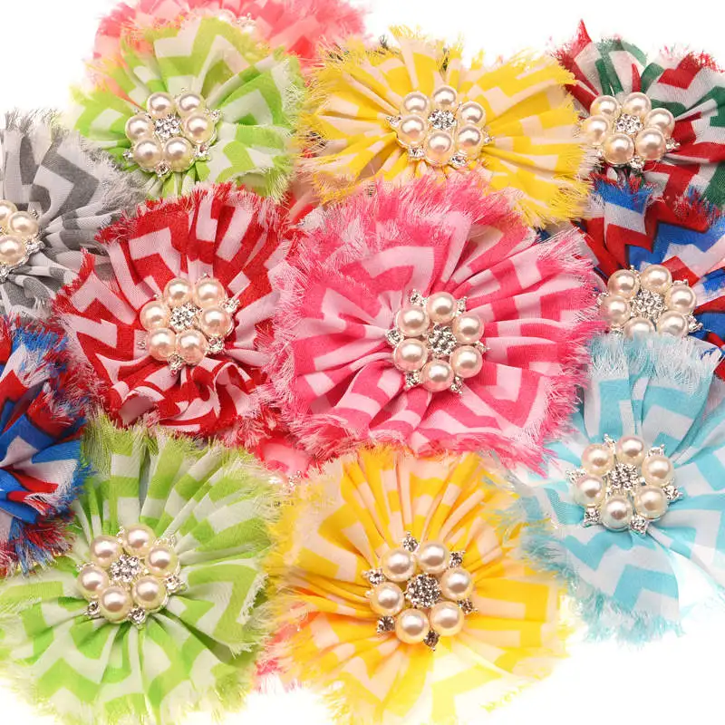 Изношенный шифон с цветочным рисунком Rhineston жемчужный кластер 8 см бутик дешевая