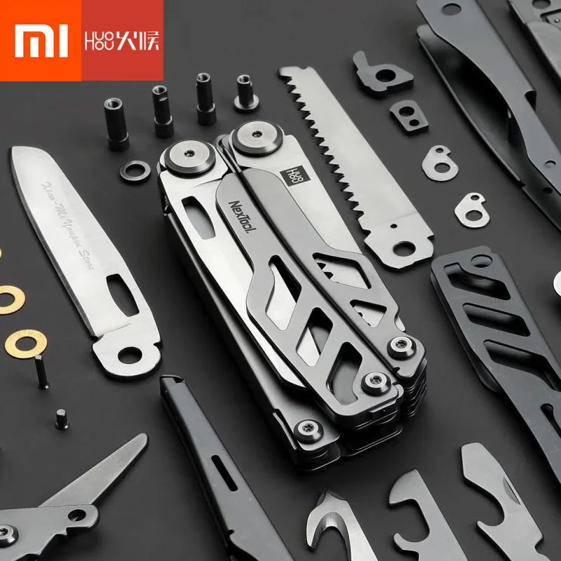 Xiaomi huohou Многофункциональный складной нож открывалка для бутылок Отвертка/плоскогубцы из нержавеющей стали армейские ножи Охота Открытый Campin