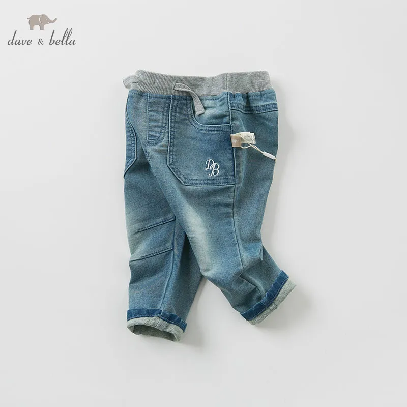 DBM10107-2 dave bella spring baby boys jeans children full length clothes kids pants infant toddler trousers |