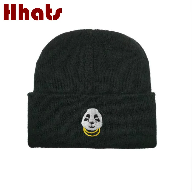 

Panda Gold Chains Men Skullies Beanie Fashion Knitted Winter Hat Women Hip Hop Girl Winter Cap Skullcap Hiphop Cap Drop Shipping