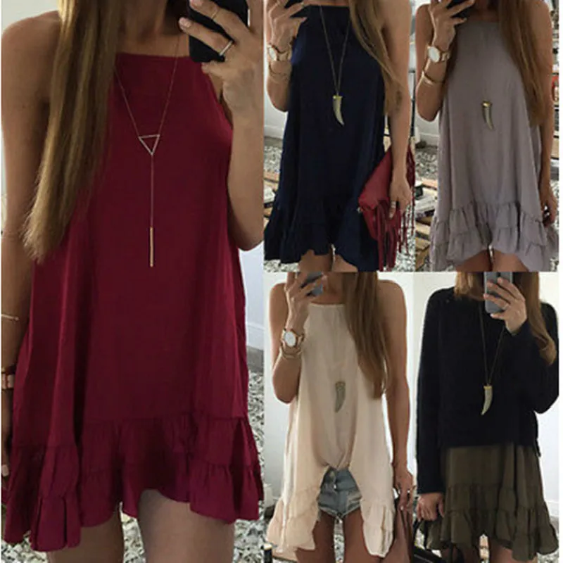 2018 Новое поступление женское платье повседневные Мини-платья с бретельками на