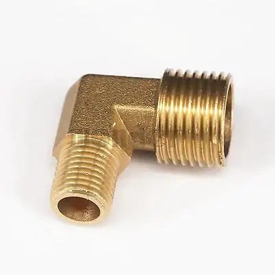 Лот 2 латунь колено соединитель муфта 90 град 1/2 &quotBSP папа до 3/8&quot BSP папа|elbow