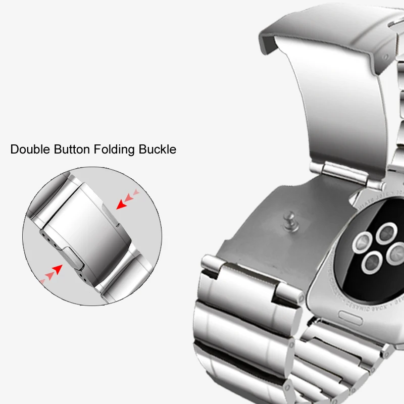 AKGLEADER, новейший твердый Металлический Стальной ремешок для Apple Watch Series 5 4 iWatch, высококачественный ремешок для Apple Watch 3 2, ремешок на запястье