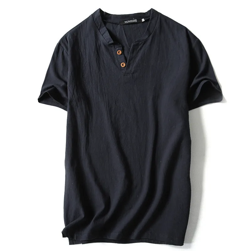 Мужская льняная рубашка с длинным рукавом пряжа для вышивки хлопковая в стиле