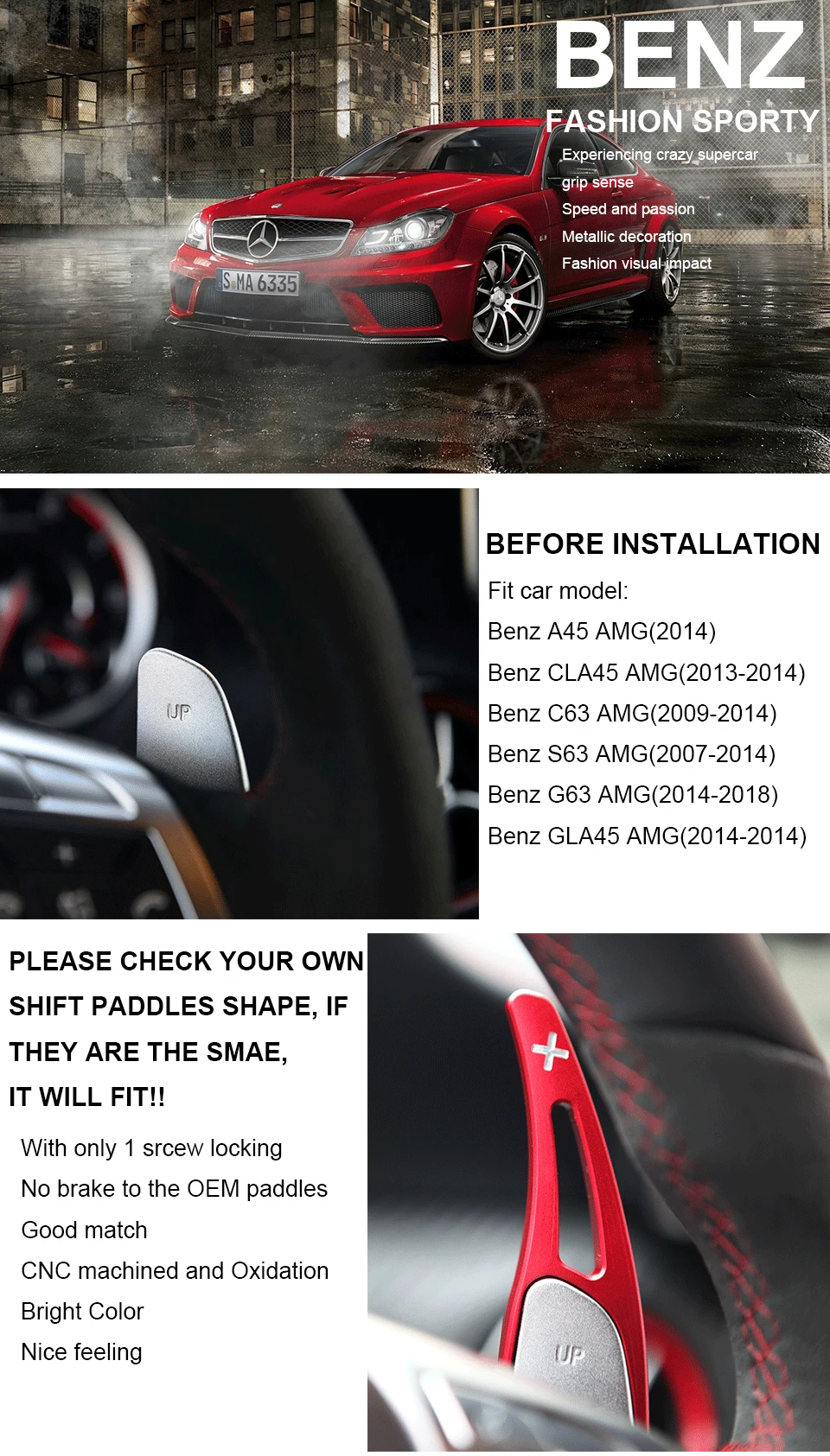 Savanini Алюминиевый Рычаг Переключения рулевого колеса для Mercedes Benz AMG A45 cl45 C63 S63 GLA45 2009- авто автомобиль