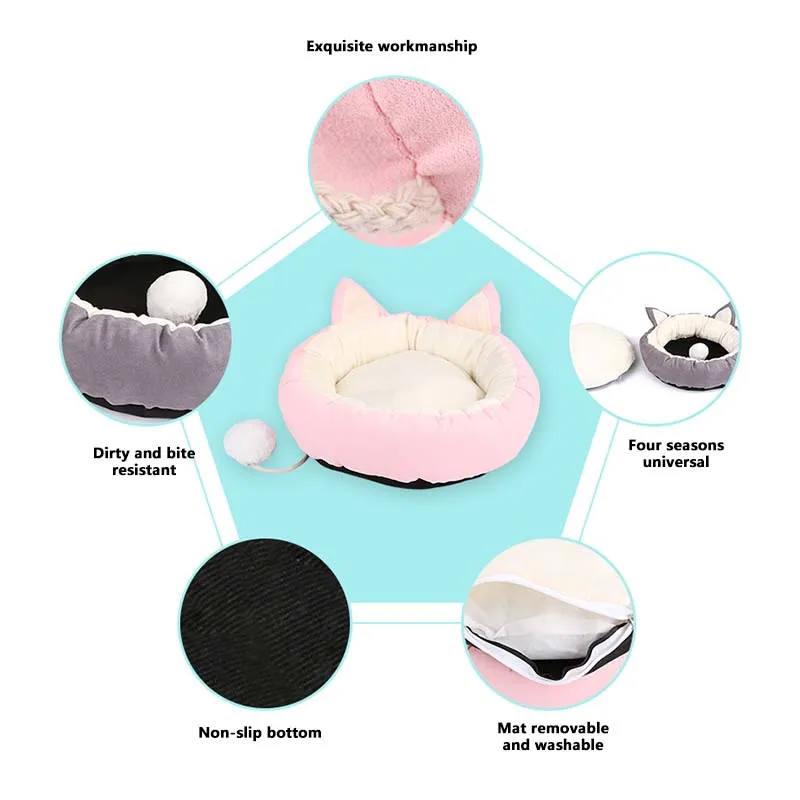 Зимняя Теплая Флисовая кровать для собаки круглая подстилка домашних животных