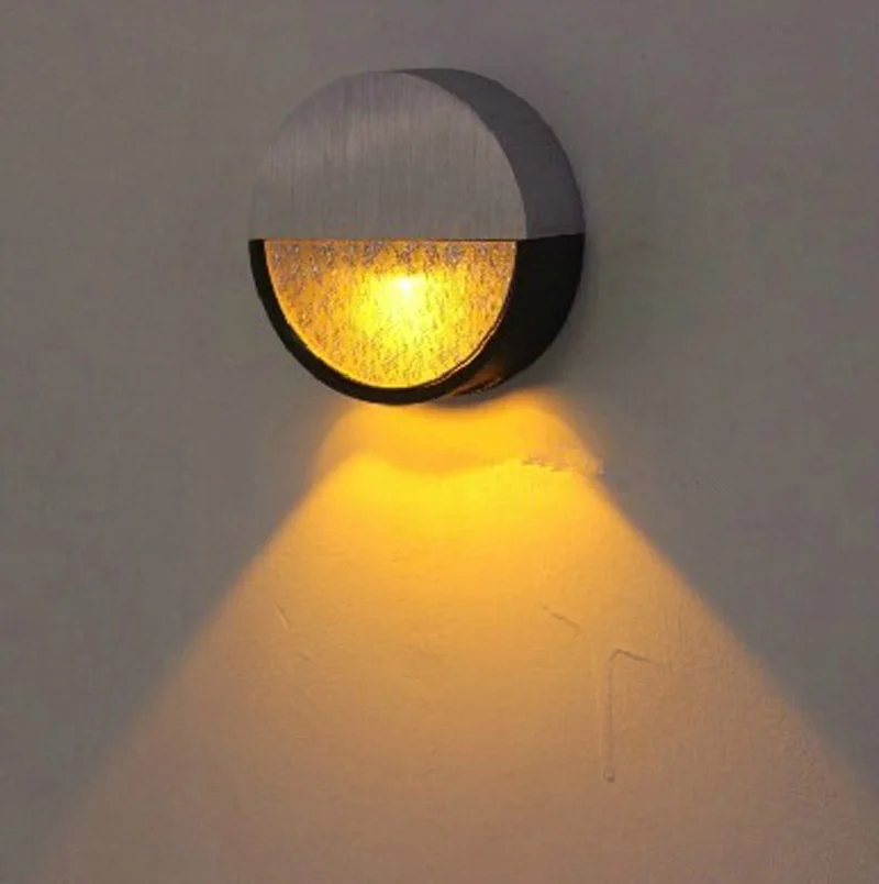 

Modern LED Wall Lamp 3W Round Room Bedroom Bedside Wall Sconce Indoor Step Down Fixtures Lighting for Home Bar KTV Decoration