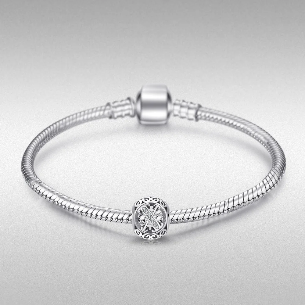 Jewelrypalace 925 Sterling Silver Letter X Cubic Zirconia Beads Charms Fit Bracelets Gifts For Woman Anniversary Fashion Jewelry | Украшения