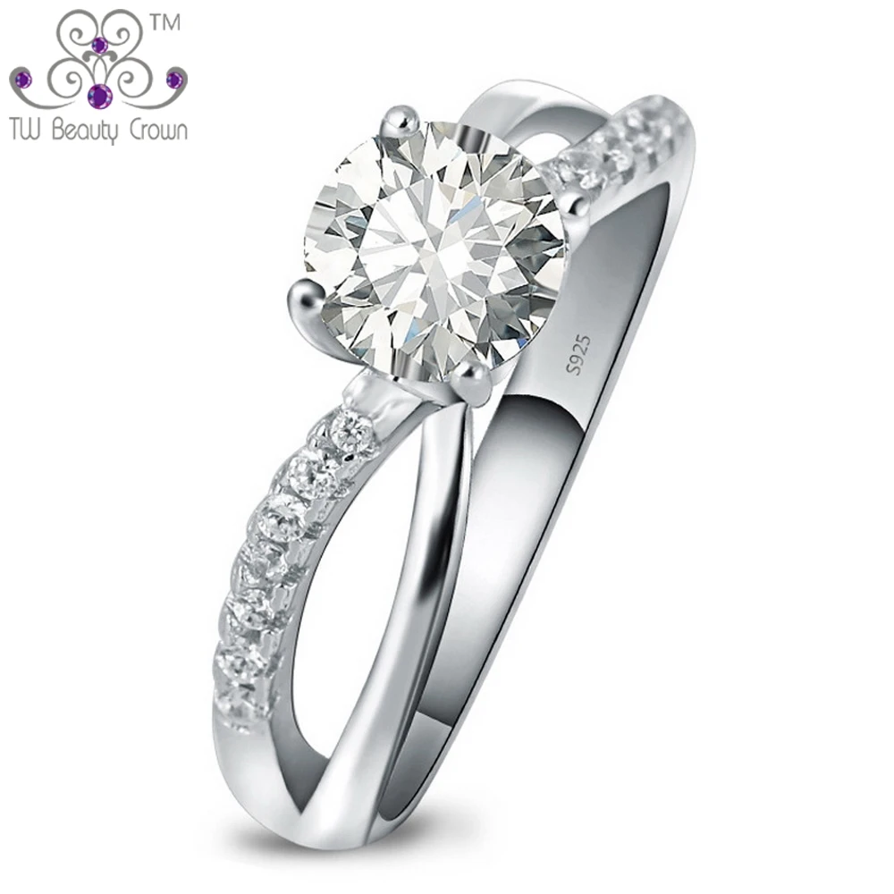 

Hot Selling Real 925 Sterling Silver European & American Design White Cubic Zircon Women Wedding Middle Finger Rings Jewelry