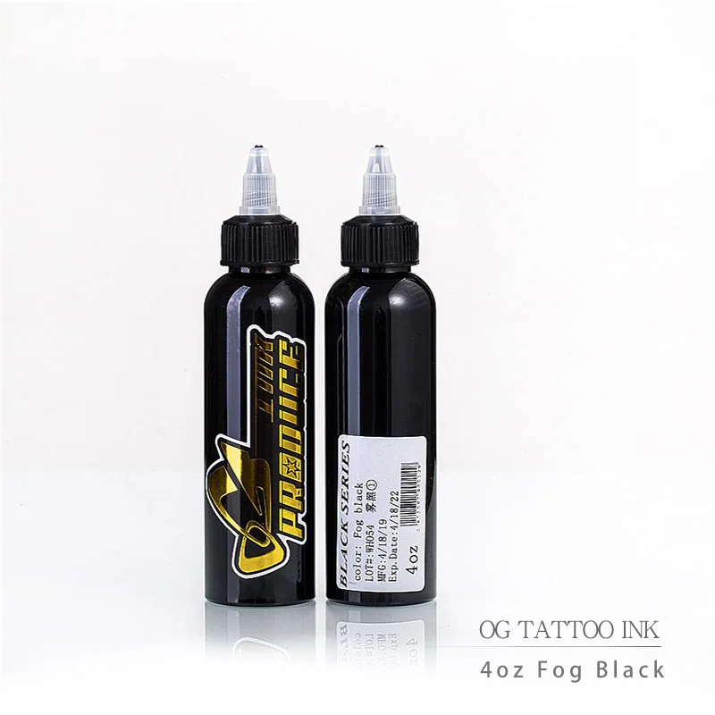 Fog Black 4oz Og Tattoo Ink Set 4oz 120ml/bottle Black Tattoo Ink Dynamic Materials for Tattooing Permanent Makeup Pigment for Eyebrow Eyeline - Цвет: Fog Black 4oz