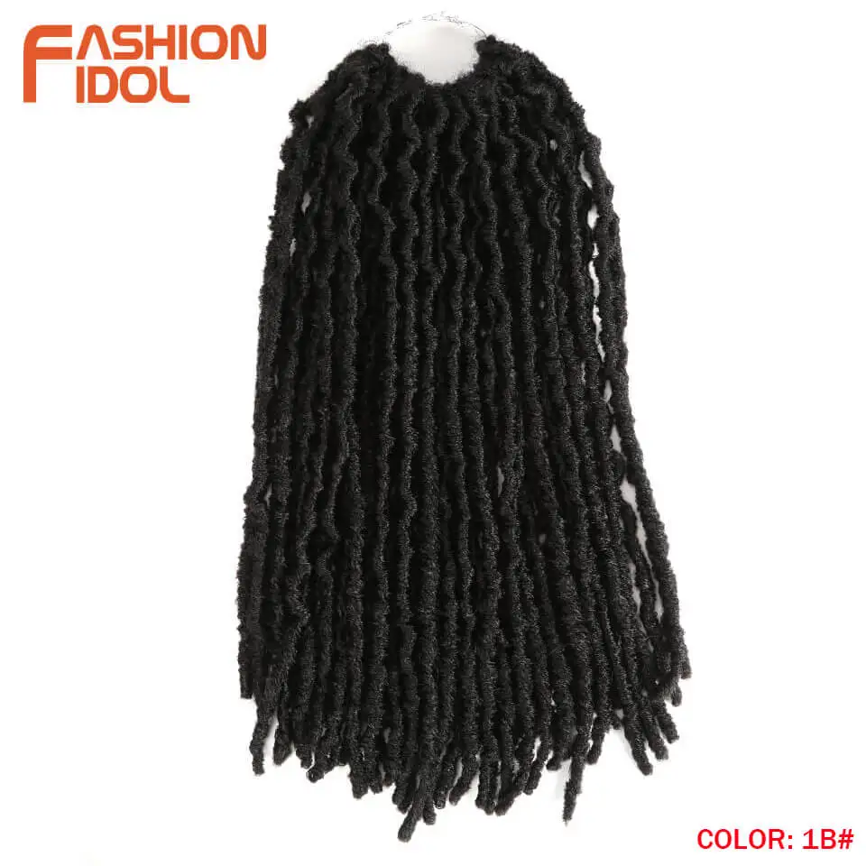 Мода IDOL афро искусственный Locs Crotchet волосы для наращивания Омбре красный синий коричневый 18 дюймов регги крючком косички синтетические волосы для женщин - Цвет: # 1B