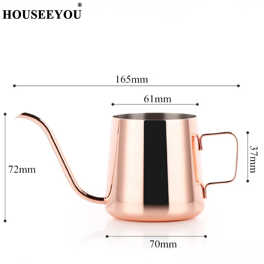 Houseyou 250 мл/350 мл 304 чайный горшок из нержавеющей стали капельный кофейник с длинным