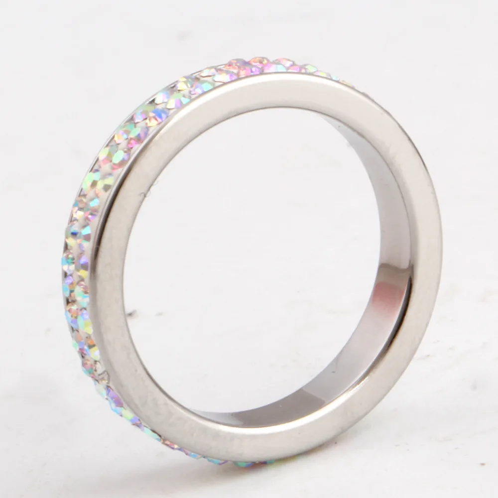 Кольцо из нержавеющей стали с двойными прозрачными линиями 6/7/8/9 #|jewelry ring organizer|ring