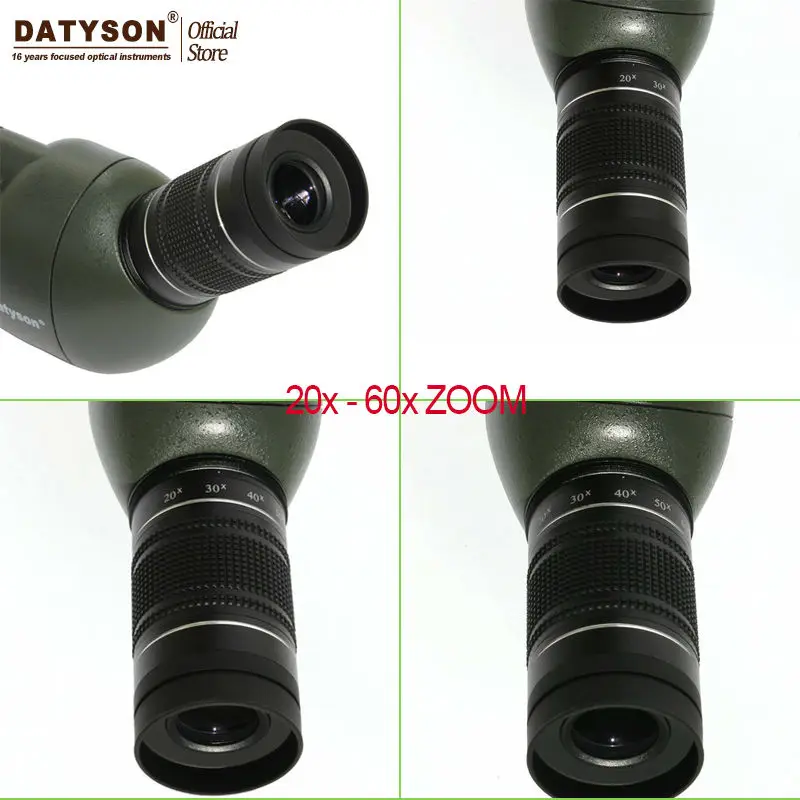 Datyson 20-60x60AE Водонепроницаемая угловая точечная труба с триподом оптический зум