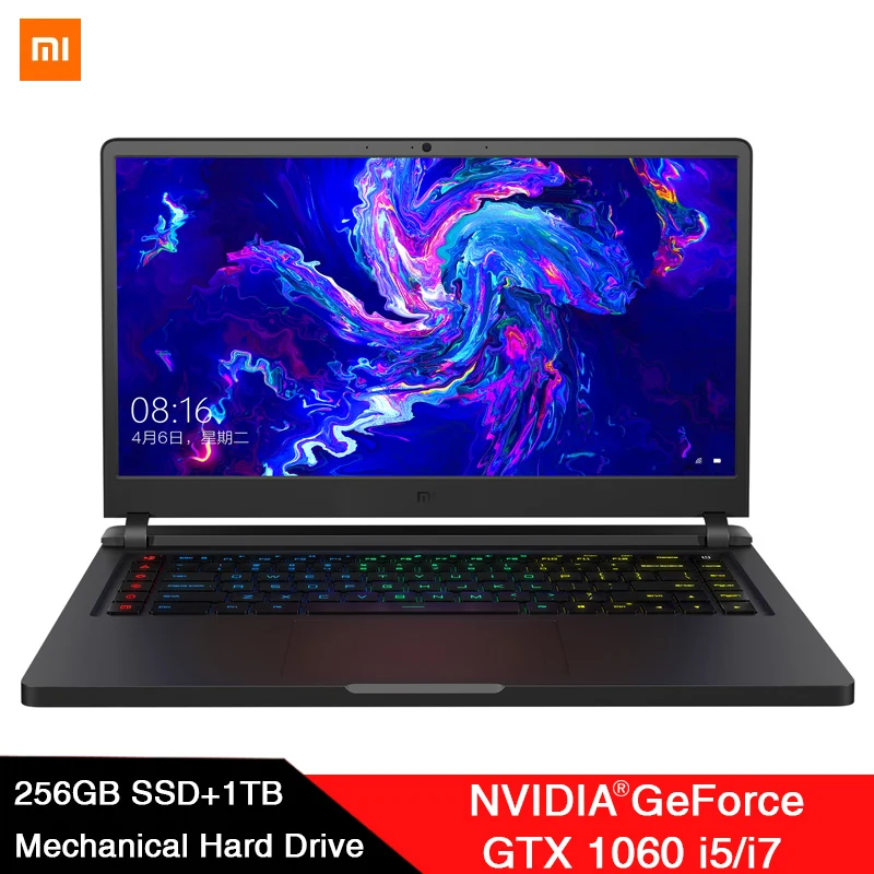 Игровой ноутбук Xiaomi Mi 15 6 дюймовый Intel Core i7 ядерный 16 ГБ/i5 8 ГБ SSD 256 Гб +1 ТБ Windows 10 WiFi BT