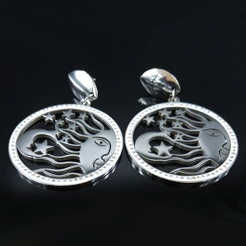 Женские серьги-гвоздики серебряного цвета из нержавеющей стали | Украшения и