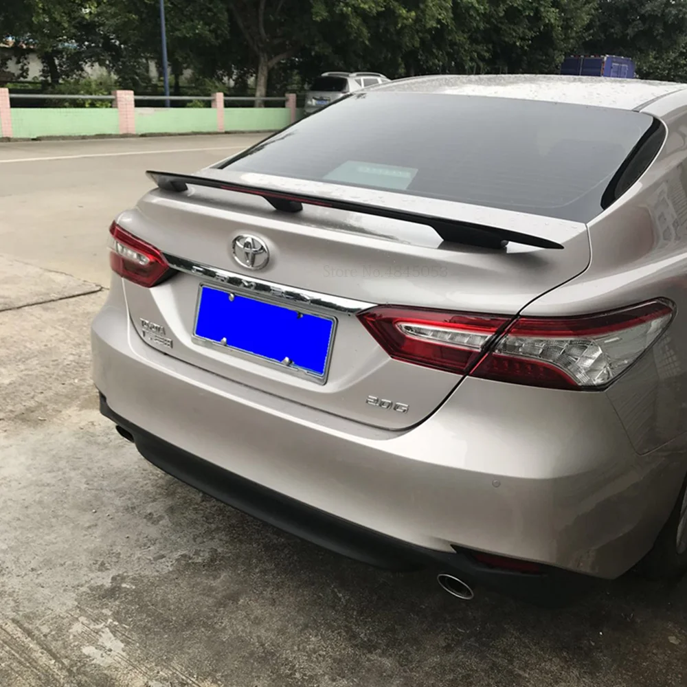 Для Toyota Camry с светильник черный спойлер экстерьер автомобиля стиль Высокое качество ABS Пластик Неокрашенный Грунтовка заднее крыло спойлера