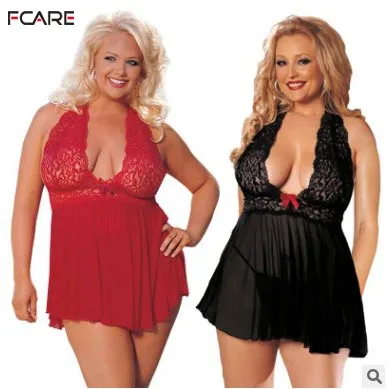 Fcare 2017 размера плюс XL XXL XXXL XXXXL 5XL 6XL Платье + g стринги красное черное эротическое