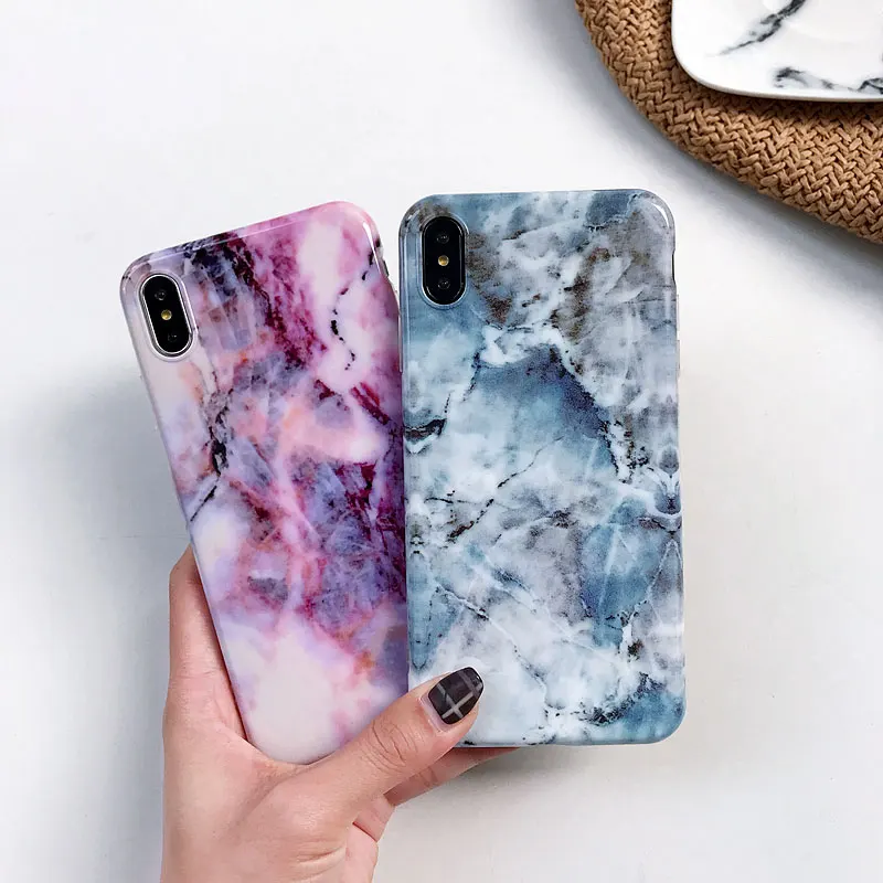 Boucho Colorful Marble Phone Case For iphone 6 6s 7 8 plus Full Protection Soft Silicone Cover X XS MAX XR |