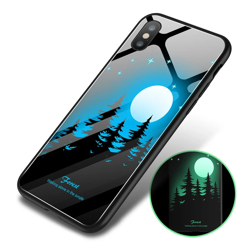 New Mobile Phone Case For iPhone 6 7 8 Plus X XS MAX Luxury TPU Protect Shell Cute Luminous Glass Cases SMSNXY | Мобильные телефоны