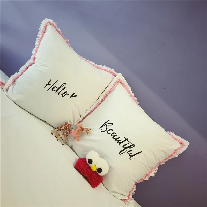 1 шт. Красивая Подушка с надписью Hello наволочка вышитыми кисточками кружевная