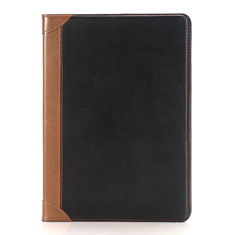 Для iPad 9,7 дюймов 6th 5th чехол для iPad Air 1 2 бизнес кожа Книга защитный чехол-подставка держатель Слот карты бумажник для мужчин - Цвет: Dark Black