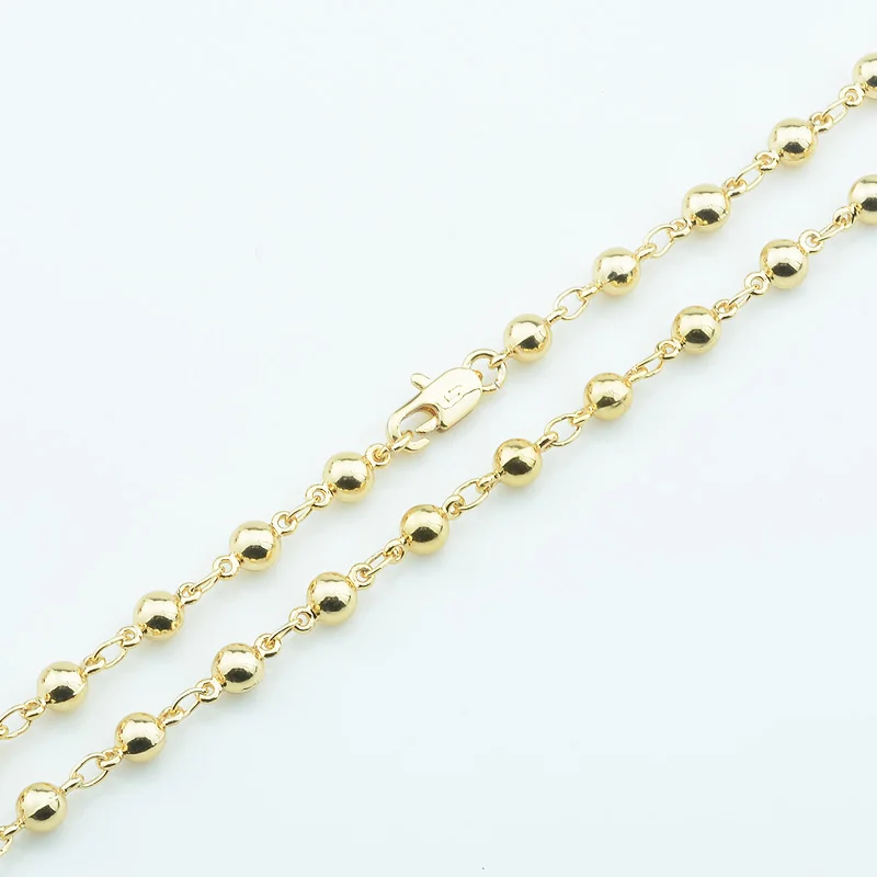 Цепочка с круглыми бусинами ширина 4 мм длина 48 см 1 шт.|bead necklace|link chainchain jewelry |