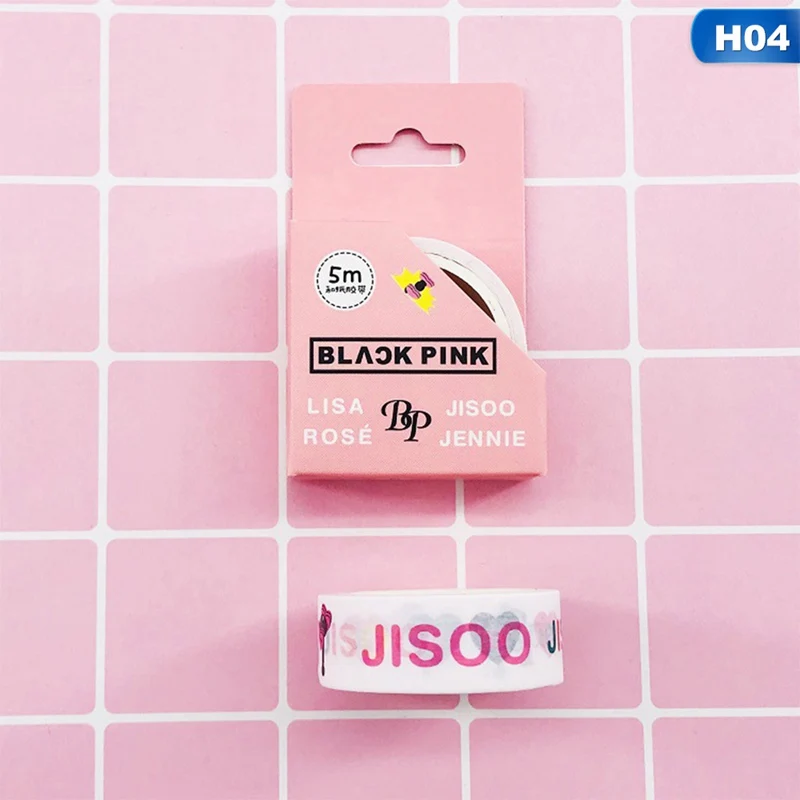 H04 Kpop TWICE EXO BLACKPINK SEVENTEEN Милая васи лента бумага Маскировка скрапбук тетрадь наклейка DIY 1,5 см* 5 м - Цвет: H04