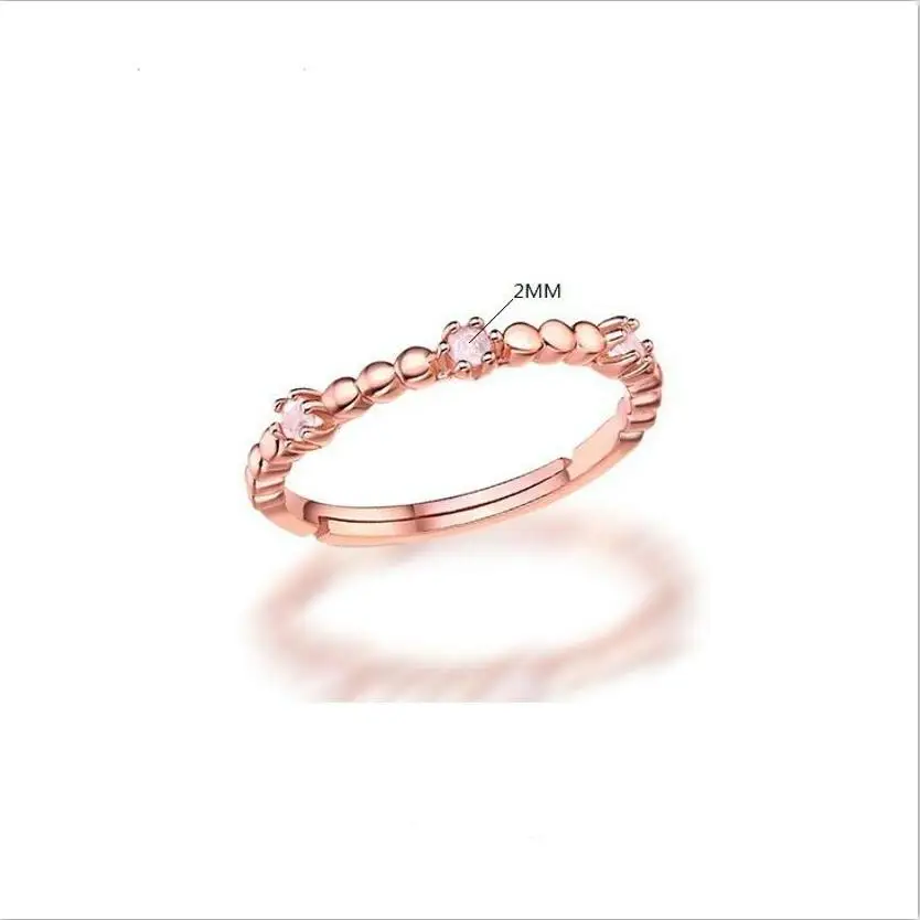 Простые аксессуары женское кольцо из стерлингового серебра 925 пробы с розовым