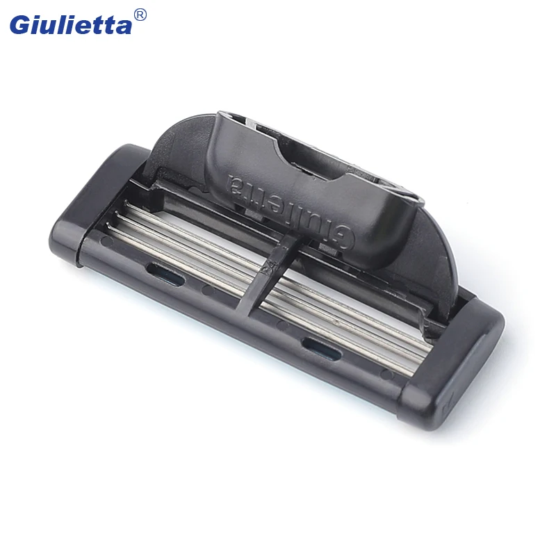 Giulietta Shaving Razor Blade For Men 4pc/lot Stainless Steel Manual 4 Layer Blades Brand Shaver Head Lame De Rasoir GF-0281 | Красота и