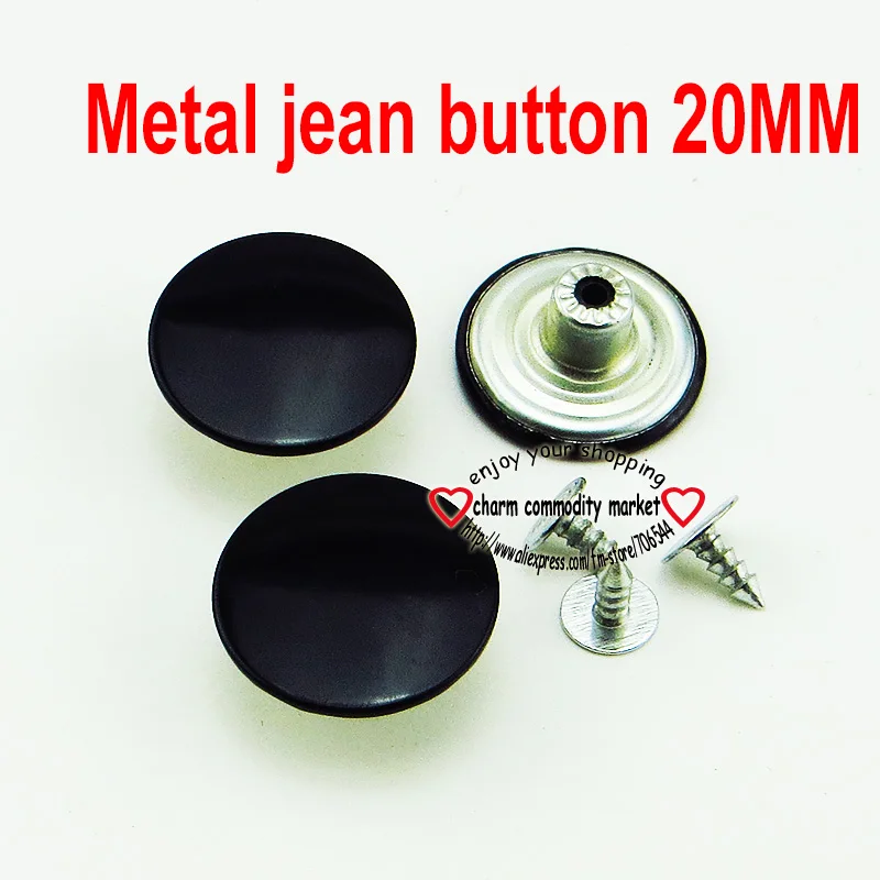 Черные металлические джинсовые пуговицы аксессуары для шитья одежды 30 шт. 20