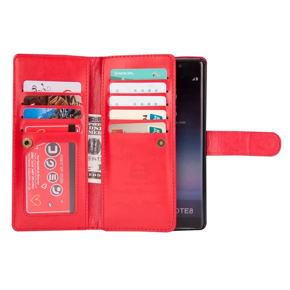 2 в 1 Магнитный кошелек из искусственной кожи чехол s для Galaxy S8 S9plus s7 edge/iphone X 5 6 6s 7 8plus 9 Слот для карт съемный магнитный чехол
