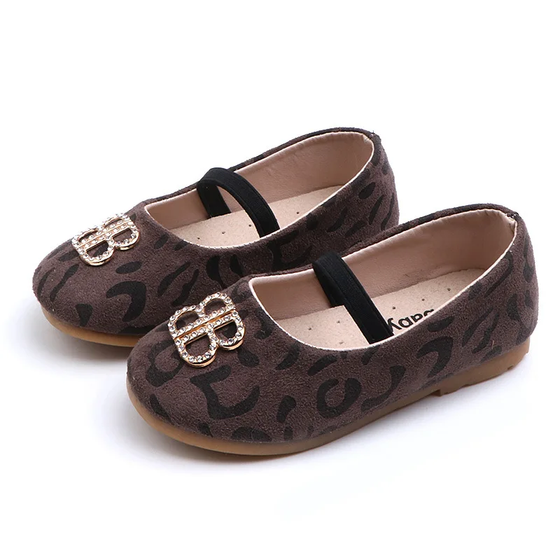 

Girls single shoes children soft bottom fashion princess shoes 2019 spring and autumn new leopard print wild small shoes