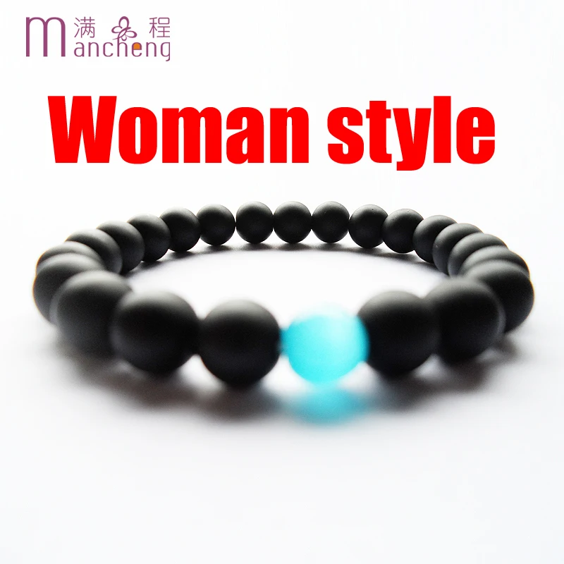 Женский Круглый обсидиановый браслет с бусинами диаметром 7 дюймов 8 мм|bracelets