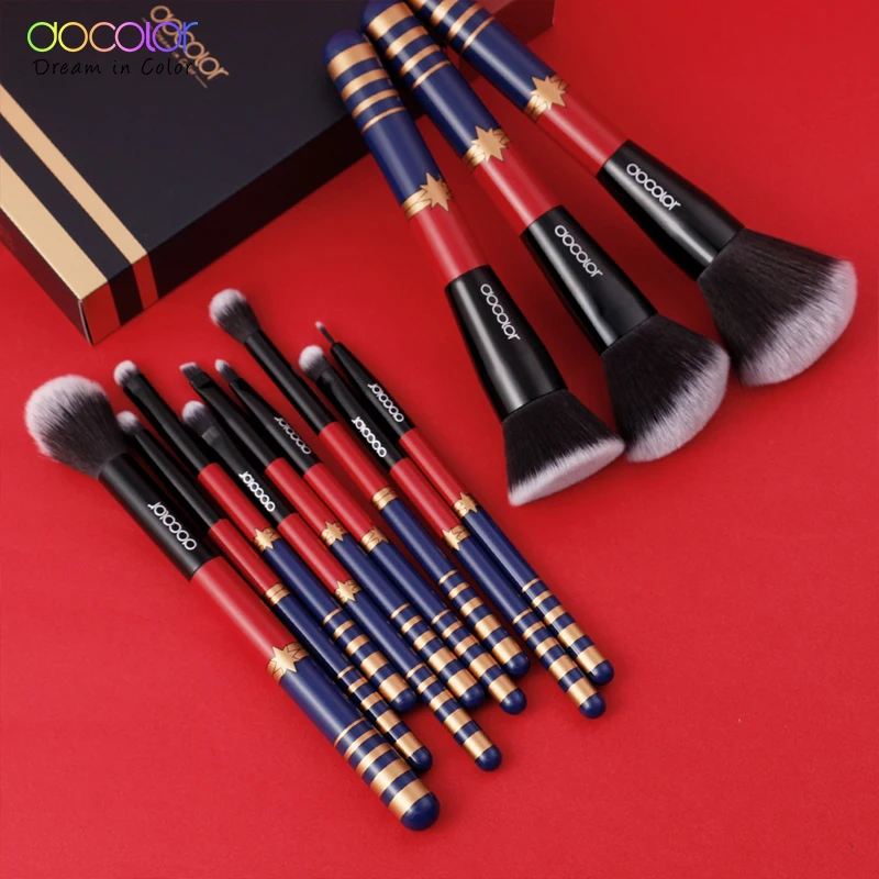 Docolor 12 шт. набор кисточек для макияжа, новые кисти STARLIGHT GODDESS для макияжа из синтетического волоса, пудра, основа для макияжа, кисти для глаз P1204