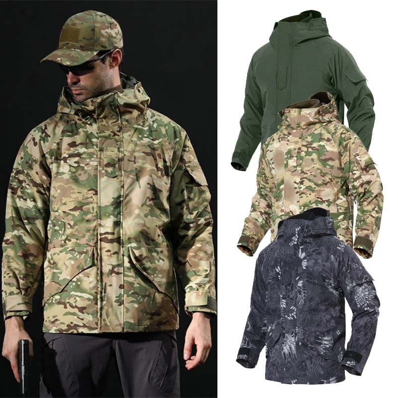 Охотничьи Camuflage 2 в 1 ветровки ACU мужские тактические куртки Военные флисовые