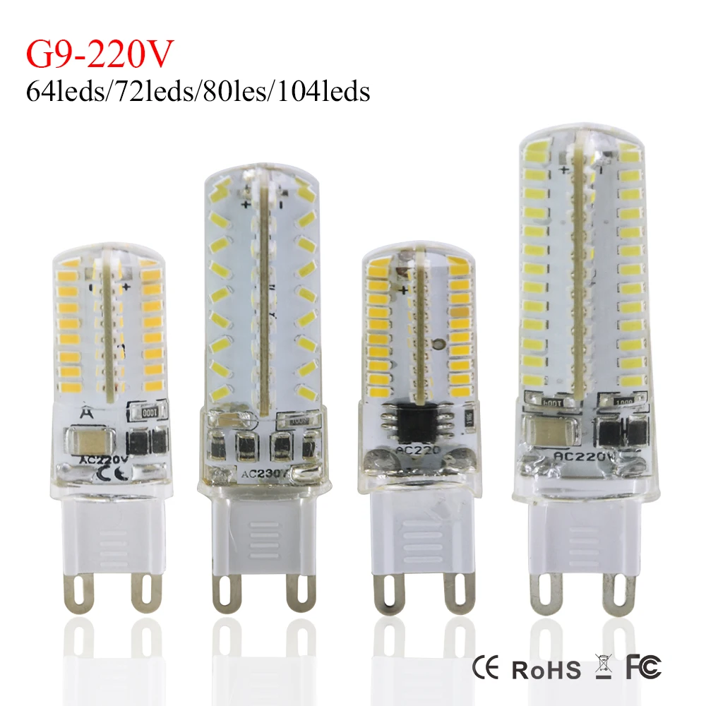Светодиодная лампа кукуруза G9 мощность 6 Вт 7 8 9 угол свечения 360 градусов точечный