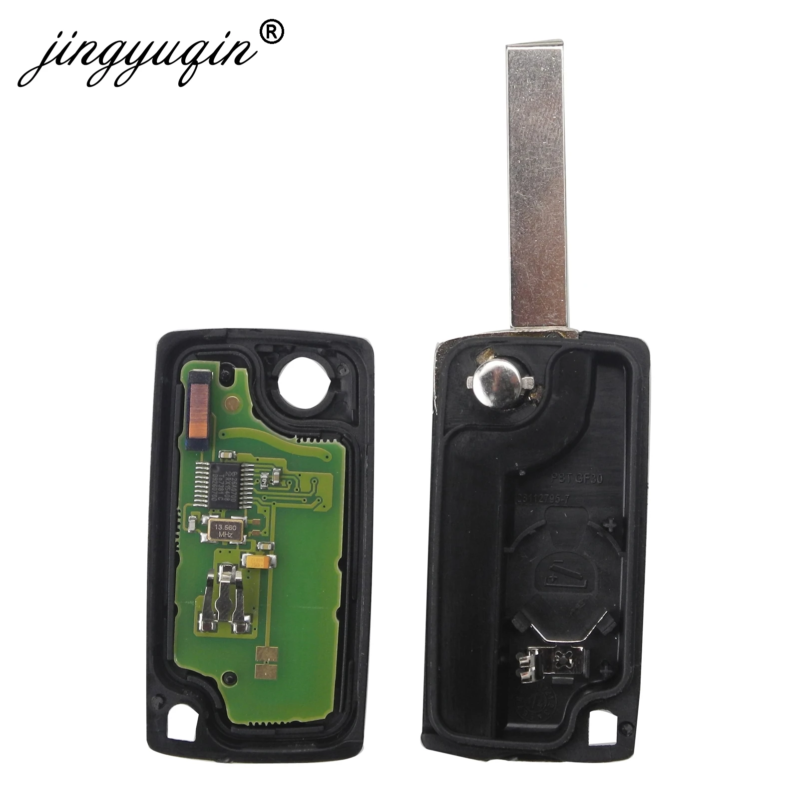 Jingyuqin 2 кнопки дистанционный складной ключ для Peugeot 207 307 308 3008 407 433 МГц PCF7961 41 ASK FSK CE0536 CE0523 HU83 VA2 (art.: 3a3533480db) - 3a3533480db