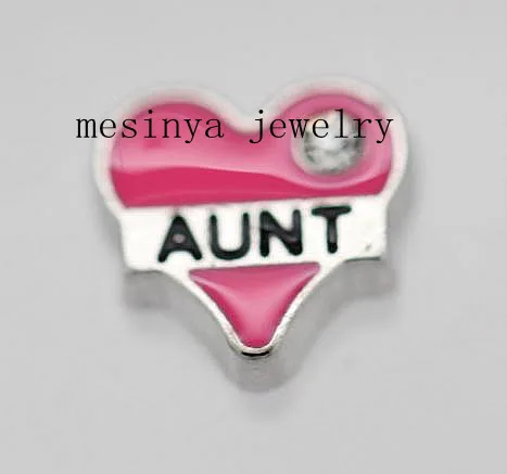 10 шт. плавучие подвески в форме сердца и тети для стеклянного медальона