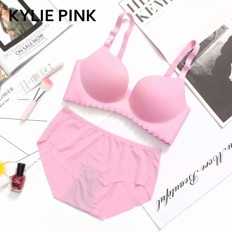 KYLIE/розовый сексуальный женский бюстгальтер с пуш-ап и брифами комплект Бралетт