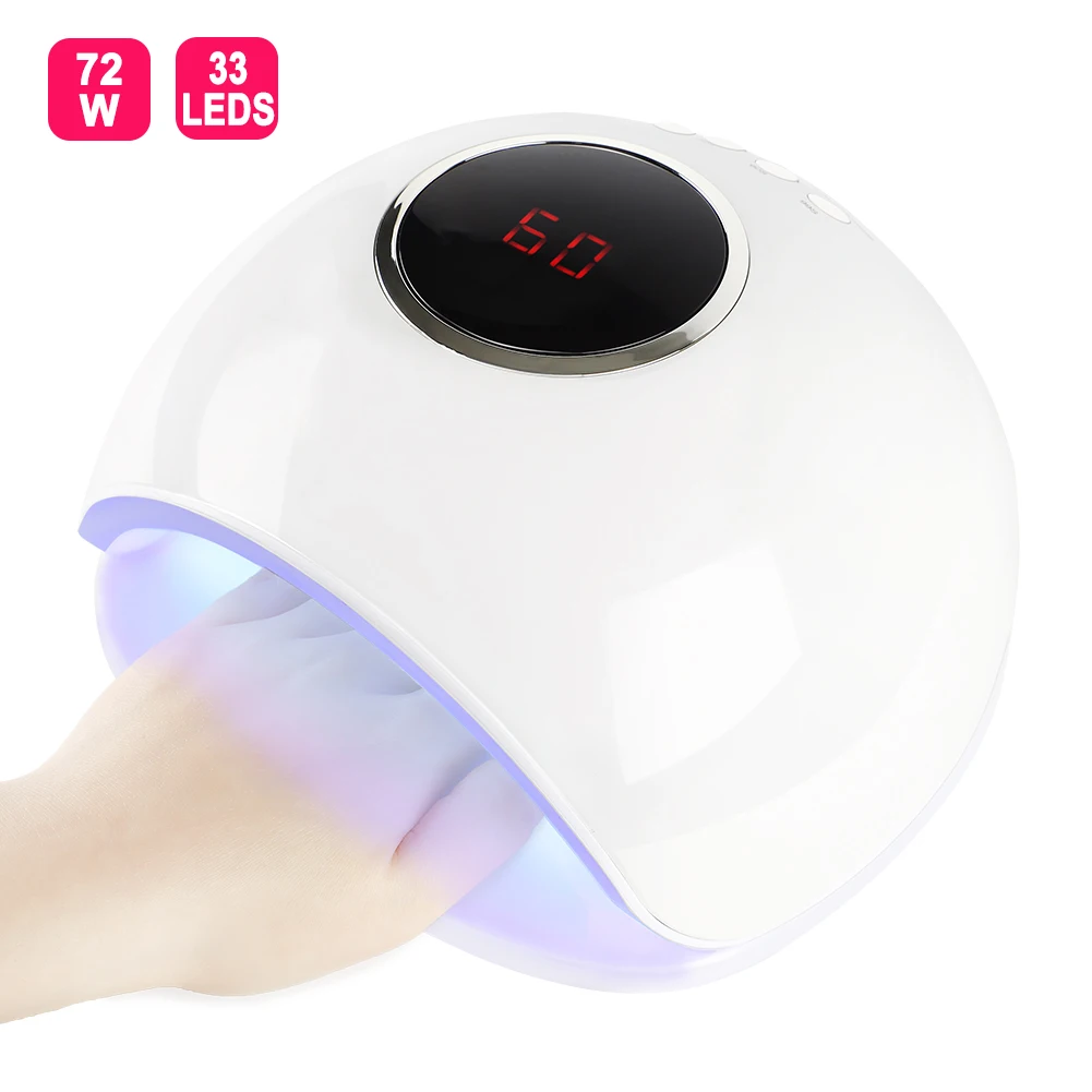 72W white lamp 36W УФ-лампы для ногтей гель УФ-лампа Сушилка светильник лампы трубки, маникюр, машинка для маникюра, оборудование инструменты для Неил арта украшения для кончиков ногтей строитель Сушилка инструмент - Цвет: 72W white lamp
