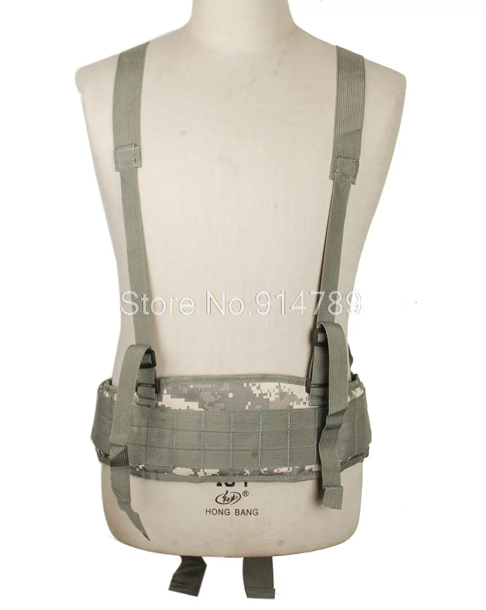 

TACTICAL AIRSOFT MOLLE WAIST PADDED BELT WITH SUSPENDER ACU-34183