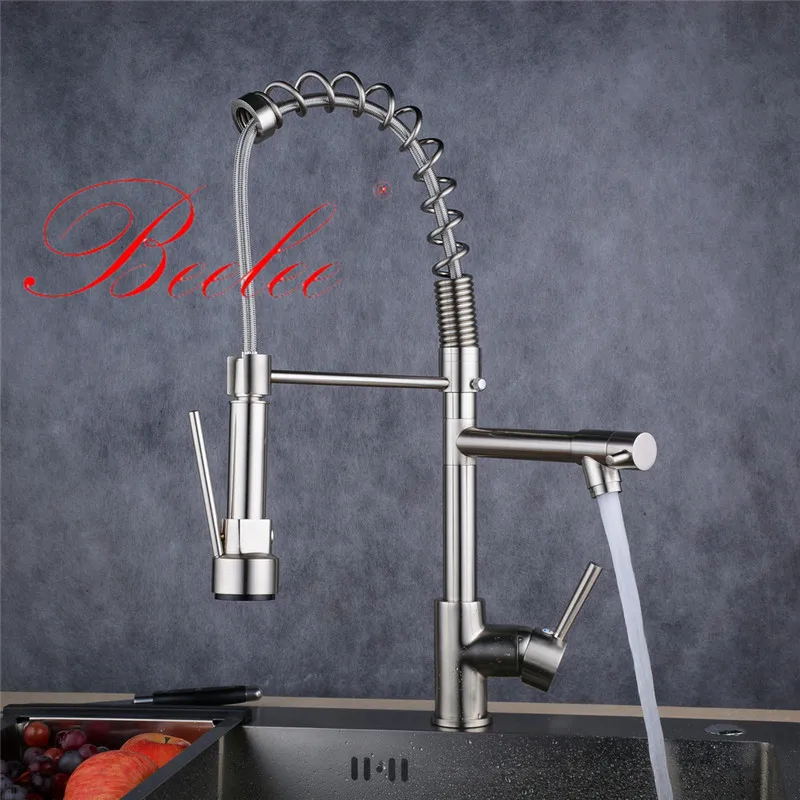 Beelee кухонный кран универсальный современный черный/никель смеситель для воды