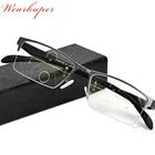 Новые прогрессивные многофокальные коммерческие очки для чтения из титанового сплава, полуоправа, очки для дальнозоркости, gafas de lectura 1,25 1,75